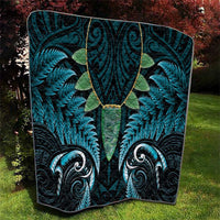 Aotearoa Pounamu Niho Quilt Silver Fern Mix Maori Pattern - Turquoise LT14 - Polynesian Pride