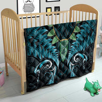 Aotearoa Pounamu Niho Quilt Silver Fern Mix Maori Pattern - Turquoise LT14 - Polynesian Pride