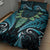 Aotearoa Pounamu Niho Quilt Bed Set Silver Fern Mix Maori Pattern - Turquoise