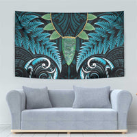 Aotearoa Pounamu Niho Tapestry Silver Fern Mix Maori Pattern - Turquoise