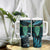 Aotearoa Pounamu Niho Tumbler With Handle Silver Fern Mix Maori Pattern - Turquoise