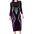 Aotearoa Pounamu Niho Family Matching Long Sleeve Bodycon Dress and Hawaiian Shirt Silver Fern Mix Maori Pattern - Purple