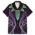 Aotearoa Pounamu Niho Family Matching Mermaid Dress and Hawaiian Shirt Silver Fern Mix Maori Pattern - Purple