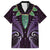 Aotearoa Pounamu Niho Family Matching Off Shoulder Maxi Dress and Hawaiian Shirt Silver Fern Mix Maori Pattern - Purple