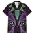 Aotearoa Pounamu Niho Family Matching Puletasi and Hawaiian Shirt Silver Fern Mix Maori Pattern - Purple