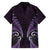 Aotearoa Pounamu Niho Family Matching Short Sleeve Bodycon Dress and Hawaiian Shirt Silver Fern Mix Maori Pattern - Purple