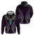 Aotearoa Pounamu Niho Hoodie Silver Fern Mix Maori Pattern - Purple