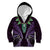 Aotearoa Pounamu Niho Kid Hoodie Silver Fern Mix Maori Pattern - Purple