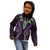 Aotearoa Pounamu Niho Kid Hoodie Silver Fern Mix Maori Pattern - Purple