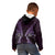 Aotearoa Pounamu Niho Kid Hoodie Silver Fern Mix Maori Pattern - Purple