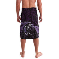 Aotearoa Pounamu Niho Lavalava Silver Fern Mix Maori Pattern - Purple