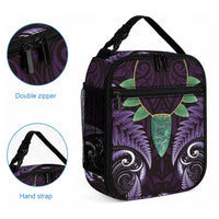 Aotearoa Pounamu Niho Lunch Bag Silver Fern Mix Maori Pattern - Purple LT14 - Polynesian Pride