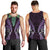 Aotearoa Pounamu Niho Men Tank Top Silver Fern Mix Maori Pattern - Purple