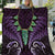 Aotearoa Pounamu Niho Quilt Silver Fern Mix Maori Pattern - Purple