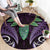 Aotearoa Pounamu Niho Round Carpet Silver Fern Mix Maori Pattern - Purple