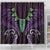 Aotearoa Pounamu Niho Shower Curtain Silver Fern Mix Maori Pattern - Purple