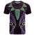 Aotearoa Pounamu Niho T Shirt Silver Fern Mix Maori Pattern - Purple