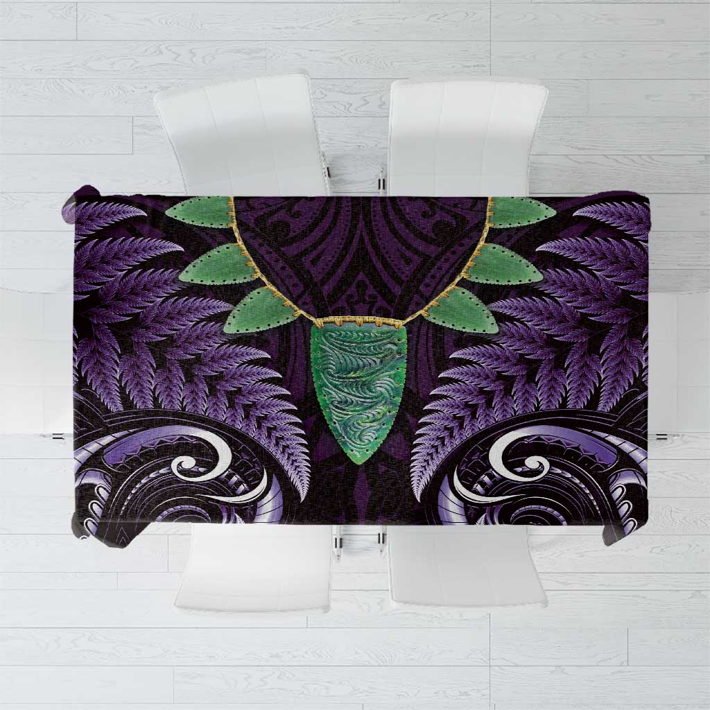 Aotearoa Pounamu Niho Tablecloth Silver Fern Mix Maori Pattern - Purple LT14 Purple - Polynesian Pride