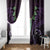 Aotearoa Pounamu Niho Window Curtain Silver Fern Mix Maori Pattern - Purple