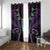 Aotearoa Pounamu Niho Window Curtain Silver Fern Mix Maori Pattern - Purple