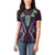 Aotearoa Pounamu Niho Women Polo Shirt Silver Fern Mix Maori Pattern - Purple