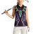 Aotearoa Pounamu Niho Women Sleeveless Polo Shirt Silver Fern Mix Maori Pattern - Purple