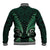 Aotearoa Pounamu Niho Baseball Jacket Silver Fern Mix Maori Pattern - Green