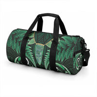 Aotearoa Pounamu Niho Duffle Bag Silver Fern Mix Maori Pattern - Green LT14 - Polynesian Pride
