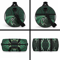 Aotearoa Pounamu Niho Duffle Bag Silver Fern Mix Maori Pattern - Green LT14 - Polynesian Pride