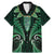 Aotearoa Pounamu Niho Family Matching Mermaid Dress and Hawaiian Shirt Silver Fern Mix Maori Pattern - Green