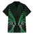 Aotearoa Pounamu Niho Family Matching Off Shoulder Maxi Dress and Hawaiian Shirt Silver Fern Mix Maori Pattern - Green