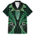 Aotearoa Pounamu Niho Family Matching Short Sleeve Bodycon Dress and Hawaiian Shirt Silver Fern Mix Maori Pattern - Green