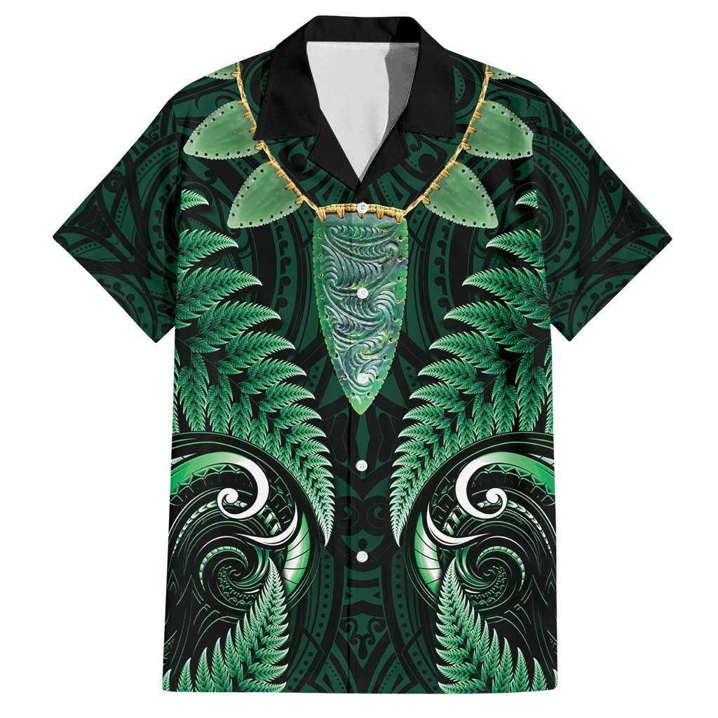 Aotearoa Pounamu Niho Family Matching Summer Maxi Dress and Hawaiian Shirt Silver Fern Mix Maori Pattern - Green