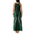 Aotearoa Pounamu Niho Family Matching Tank Maxi Dress and Hawaiian Shirt Silver Fern Mix Maori Pattern - Green