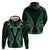 Aotearoa Pounamu Niho Hoodie Silver Fern Mix Maori Pattern - Green