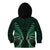 Aotearoa Pounamu Niho Kid Hoodie Silver Fern Mix Maori Pattern - Green