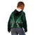 Aotearoa Pounamu Niho Kid Hoodie Silver Fern Mix Maori Pattern - Green