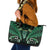 Aotearoa Pounamu Niho Leather Tote Bag Silver Fern Mix Maori Pattern - Green