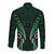 Aotearoa Pounamu Niho Long Sleeve Button Shirt Silver Fern Mix Maori Pattern - Green