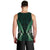 Aotearoa Pounamu Niho Men Tank Top Silver Fern Mix Maori Pattern - Green