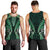 Aotearoa Pounamu Niho Men Tank Top Silver Fern Mix Maori Pattern - Green