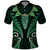 Aotearoa Pounamu Niho Polo Shirt Silver Fern Mix Maori Pattern - Green