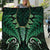 Aotearoa Pounamu Niho Quilt Silver Fern Mix Maori Pattern - Green