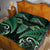 Aotearoa Pounamu Niho Quilt Bed Set Silver Fern Mix Maori Pattern - Green