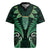 Aotearoa Pounamu Niho Rugby Jersey Silver Fern Mix Maori Pattern - Green