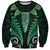 Aotearoa Pounamu Niho Sweatshirt Silver Fern Mix Maori Pattern - Green