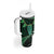 Aotearoa Pounamu Niho Tumbler With Handle Silver Fern Mix Maori Pattern - Green