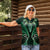 Aotearoa Pounamu Niho Women Polo Shirt Silver Fern Mix Maori Pattern - Green