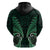 Aotearoa Pounamu Niho Zip Hoodie Silver Fern Mix Maori Pattern - Green