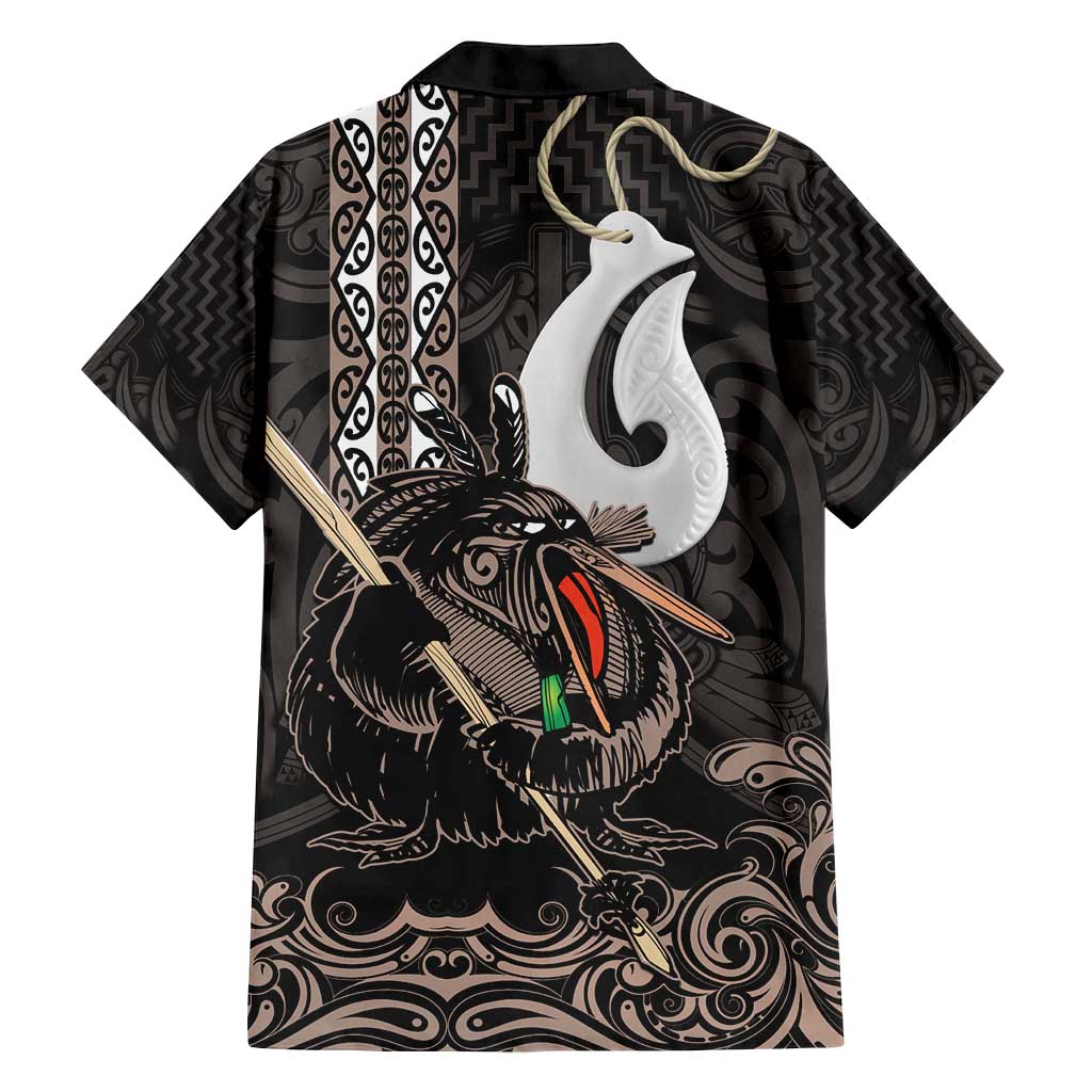 Aotearoa Hei Matau Family Matching Off Shoulder Short Dress and Hawaiian Shirt Haka Kiwi Mix Maori Mangopare LT14 - Polynesian Pride
